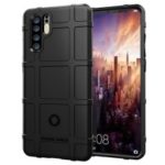 For Huawei P30 Pro Rugged Square Grid Texture TPU Protection Case – Black