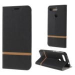 Cross Texture Card Holder Leather Cell Phone Cover for Huawei Honor View 20 / V20 – Black