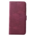 Mesh Pattern Retro Leather Wallet Stand Case for Huawei P30 Lite – Red
