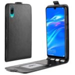 Crazy Horse Vertical Flip Leather Mobile Phone Casing with Card/Photo Slot for Huawei Enjoy 9 / Y7 Pro (2019) – Black
