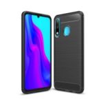Carbon Fiber Texture Brushed TPU Protective Case for Huawei P30 Lite – Black