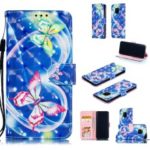 For Huawei Mate 20 Pro Patterned Leather Phone Casing [Stand Wallet] [Light Spot Decor] – Butterfly and Heart
