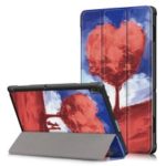 Pattern Printing Tri-fold Stand PU Leather Tablet Case for Lenovo Tab E10 TB-X104F – Heart Shaped Tree
