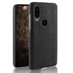 Crocodile Texture PU Leather Coated Hard Case for Motorola P40 – Black