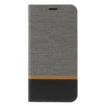 Cross Pattern Leather Card Holder Phone Cover (Built-in Steel Sheet) for Motorola P40 – Grey