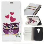 Pattern Printing Wallet Leather Case for Motorola Moto G7 Play – Sweet Owl Family