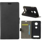 Magnetic PU Leather Stand Wallet Flip Shell for Motorola Moto Z4 Play – Black