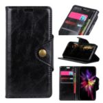 Textured PU Leather Wallet Protective Case for Motorola Moto Z4 Play – Black