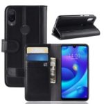 Genuine Split Leather Wallet Phone Cover with Stand for Xiaomi Mi Play – Black