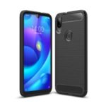 Carbon Fiber Texture Brushed TPU Case for Xiaomi Mi Play – Black