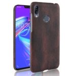 Wood Texture PU Leather Skin PC Back Case for Asus Zenfone Max Pro (M2) ZB631KL – Black