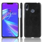Litchi Texture PU Leather Coated Plastic Mobile Case for Asus Zenfone Max (M2) ZB633KL – Black