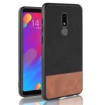 [Bi-color Splicing] PU Leather Coated PC + TPU Combo Case for Meizu V8 – Black