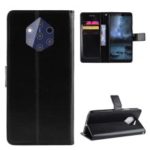 Crazy Horse Wallet Stand Leather Mobile Phone Casing for Nokia 9 PureView – Black