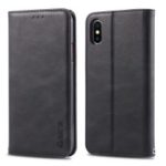 AZNS Retro Style PU Leather Protective Mobile Case for iPhone XS / X 5.8 inch – Black