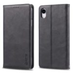 AZNS Retro Style PU Leather Protective Mobile Case for iPhone XR 6.1 inch – Black