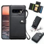 Multifunctional PU Leather Coated TPU Card Holder Phone Case for Samsung Galaxy S10 Lite – Black