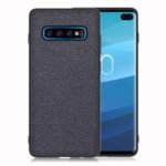 Cloth Texture PU Leather TPU Mobile Phone Cover for Samsung Galaxy S10 – Dark Blue