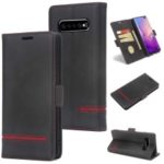 [Business Style] Case for Samsung Galaxy S10 Plus Splicing Leather Wallet Case – Black