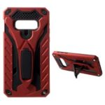 Drop-proof Rugged PC + TPU Hybrid Case with Kickstand for Samsung Galaxy S10e – Red