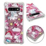 Dynamic Glitter Powder Heart Shaped Sequins TPU Case for Samsung Galaxy S10 Plus – Unicorn and Stars