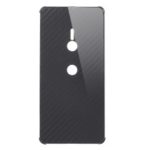 Electroplated Metal Bumper + Carbon Fiber PC Back Panel Slide-on Shell for Sony Xperia XZ3 – Black