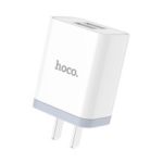 HOCO C50 Luster Sharp Dual USB Wall Charger Adapter for iPhone iPad Samsung Sony – US Plug / White