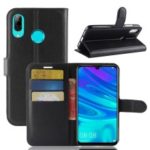 Litchi Skin PU Leather Magnetic Wallet Case for Huawei P30 Lite – Black