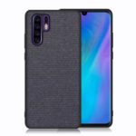 Cloth Texture PU Leather TPU Mobile Phone Shell for Huawei P30 Pro – Dark Blue