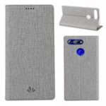 VILI DMX Cross Texture Leather Card Holder Mobile Cover for Huawei Honor View 20/V20 – Grey
