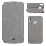 VILI DMX Cross Texture Card Slot Leather Stand Cover for Huawei Honor 10 Lite / P Smart (2019) – Grey