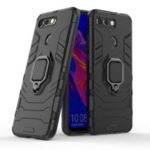 Cool Guard Ring Holder Kickstand PC TPU Hybrid Case for Huawei Honor View 20 / Honor V20 (China) – Black