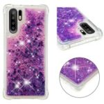 Dynamic Glitter Powder Heart Shaped Sequins TPU Shockproof Case for Huawei P30 Pro – Dark Purple