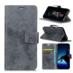 Vintage Style Wallet PU Leather Stand Protective Case for Motorola Moto G7 Power – Grey