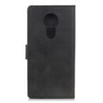 Matte PU Leather Wallet Stand Phone Case for Motorola Moto G7 Power – Black