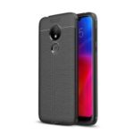 Litchi Grain Soft TPU Cell Phone Case for Motorola Moto G7 Power – Black