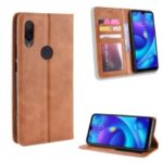 Vintage Style PU Leather Wallet Phone Case for Xiaomi Mi Play – Brown