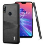 IMAK Ruiyi Card Holder Series Leather Coated PC Hard Case for Asus Zenfone Max Pro (M2) ZB631KL – Black