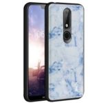 IMAK Fantasy Series Case for Nokia 6.1 Plus / X6 [Fabric Coated PC+TPU Hybrid Cover] + Explosion-proof Film – Blue