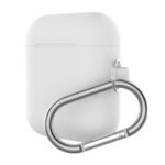 Silicone Protective Case for Apple AirPods Charging Case with Carabiner – White