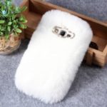 Rhinestone Soft Fur Coated TPU Case for Samsung Galaxy J2 Prime/Grand Prime Plus/Prime (2016) – White
