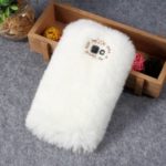 Rhinestone Soft Fur Coated TPU Case for Samsung Galaxy J7 Prime (2016) / On Nxt – White