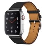 Genuine Leather Watch Band for Apple Watch Series 4 40mm, Series 3 / 2 / 1 38mm – Black
