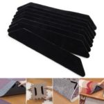 8Pcs/Set Non-slip Anti-curling Rug Grippers with Strong 3M Adhesive – Black