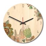 Solid Wooden Wall Mounted Clock Non-ticking Silent Wooden Clock for Home Decor – Style A