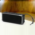 [Dual Speaker] Portable Wireless Bluetooth Speaker, Support TF Card/U Disk/Aux-in – Black