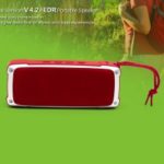 [Dual Speaker] Portable Wireless Bluetooth Speaker, Support TF Card/U Disk/Aux-in – Red