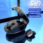 TWS True In-ear Wireless Bluetooth 5.0 Headset Earphone with Charging Box – Black