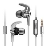 J02 Universal In-ear Wired Metal Earphone with Mic for iPhone Samsung Huawei, etc – Grey