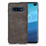 Jeans Cloth Texture PU Leather TPU Cell Phone Cover for Samsung Galaxy S10 – Black